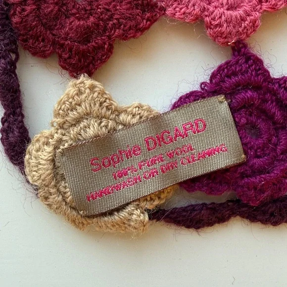 Sophie Digard Multicolor Wool Floral Crochet Scarf OS - Picture 11 of 11